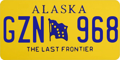 AK license plate GZN968