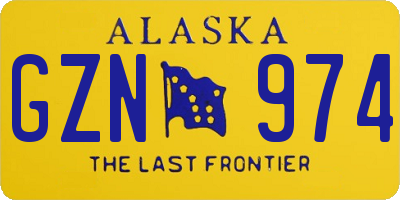 AK license plate GZN974