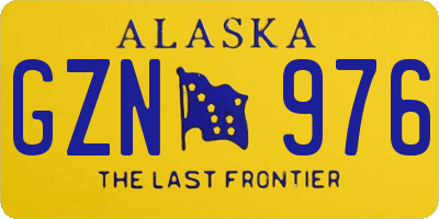 AK license plate GZN976