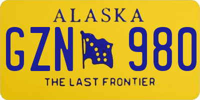 AK license plate GZN980