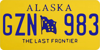 AK license plate GZN983