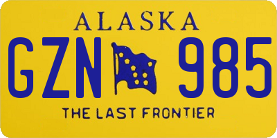 AK license plate GZN985