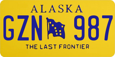 AK license plate GZN987