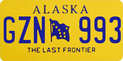 AK license plate GZN993