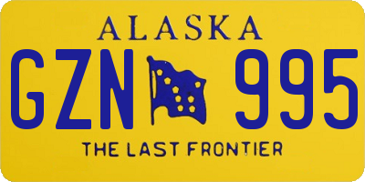 AK license plate GZN995