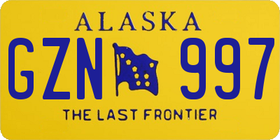 AK license plate GZN997