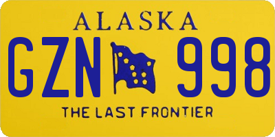 AK license plate GZN998