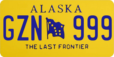 AK license plate GZN999