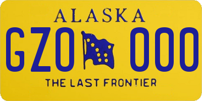 AK license plate GZO000