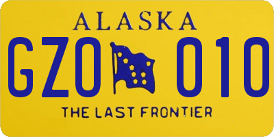 AK license plate GZO010