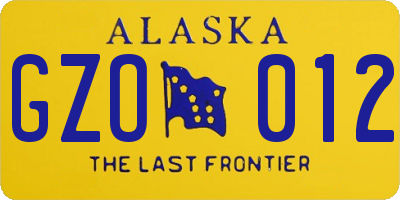 AK license plate GZO012