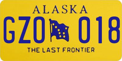 AK license plate GZO018