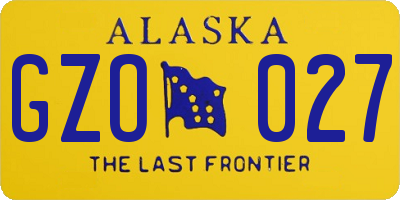 AK license plate GZO027