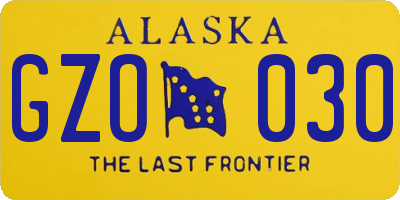 AK license plate GZO030