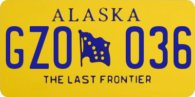 AK license plate GZO036