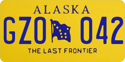 AK license plate GZO042