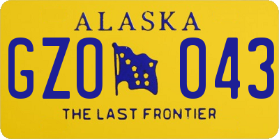 AK license plate GZO043