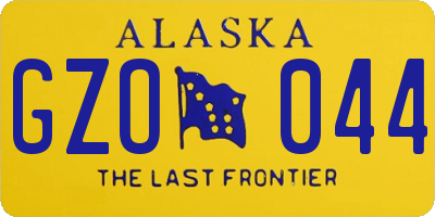 AK license plate GZO044