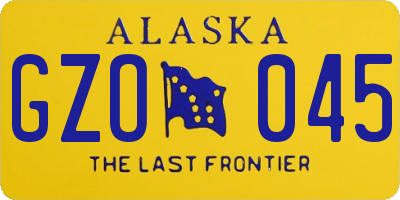 AK license plate GZO045