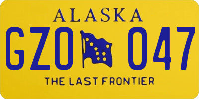 AK license plate GZO047