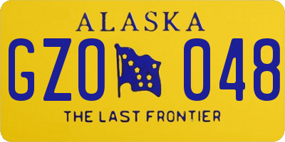 AK license plate GZO048