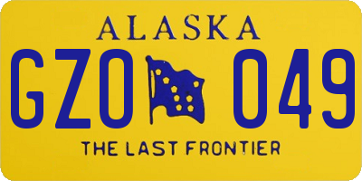 AK license plate GZO049