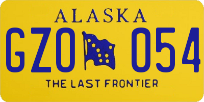 AK license plate GZO054