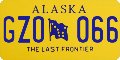 AK license plate GZO066