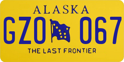 AK license plate GZO067