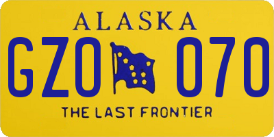 AK license plate GZO070