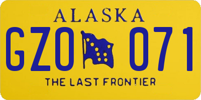 AK license plate GZO071