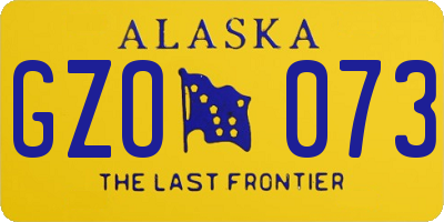 AK license plate GZO073