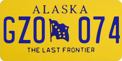 AK license plate GZO074