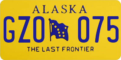 AK license plate GZO075