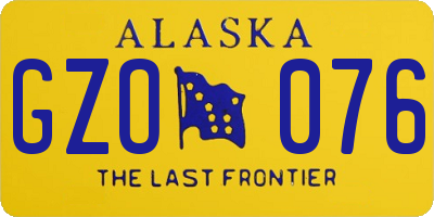 AK license plate GZO076