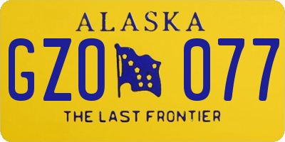 AK license plate GZO077