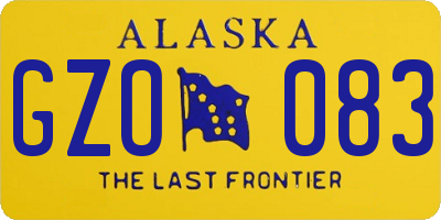 AK license plate GZO083