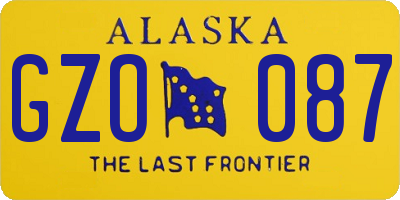 AK license plate GZO087