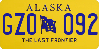 AK license plate GZO092