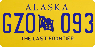 AK license plate GZO093