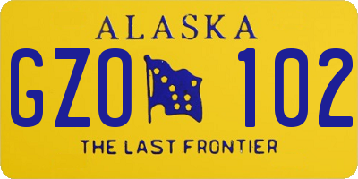 AK license plate GZO102