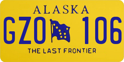 AK license plate GZO106