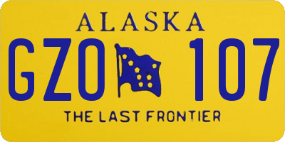 AK license plate GZO107