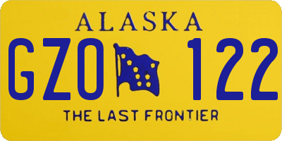 AK license plate GZO122