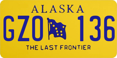 AK license plate GZO136