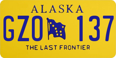 AK license plate GZO137