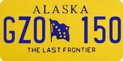 AK license plate GZO150