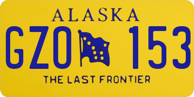 AK license plate GZO153