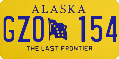 AK license plate GZO154