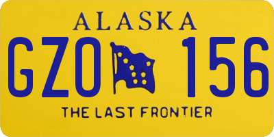 AK license plate GZO156